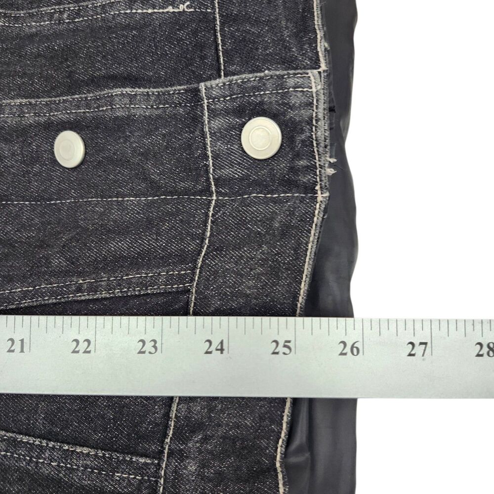 Denim and Co Black Denim Puffer Vest Womens Large Down Feather Fill Snap Zipper - Picture 12 of 12